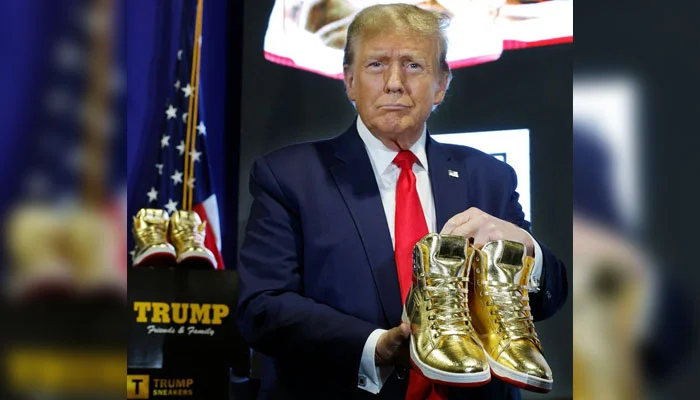 Donald Trump Launches gold High Top Sneaker Line A Day After $350m Court Judgement